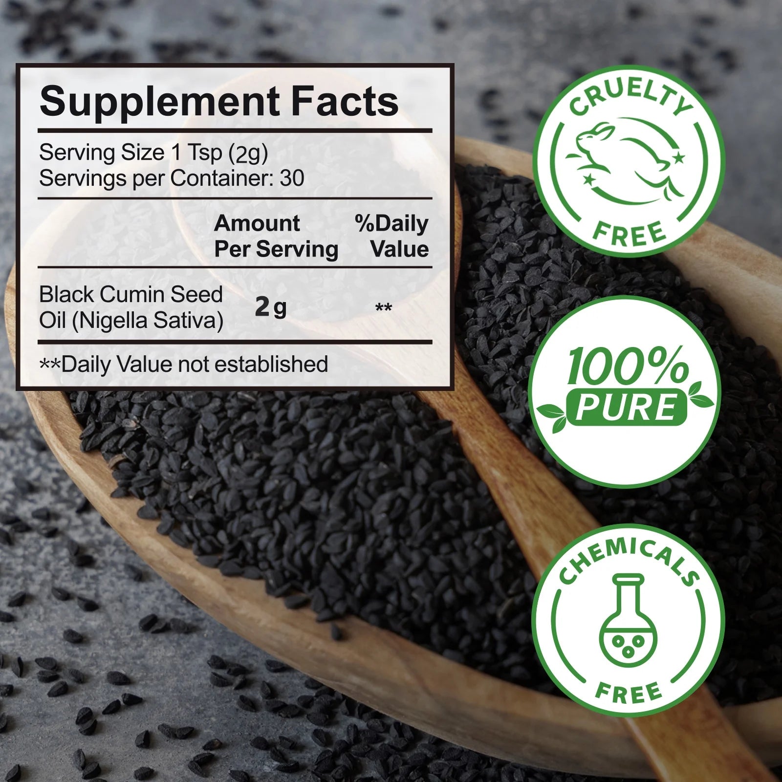 Organic Black Seed Oil, 2Oz 100% Virgin Cold Pressed, Omega-3, Super Antioxidant for Immune Support, Joints, Digestion, Hair & Skin or Eat Directly - 2Packs