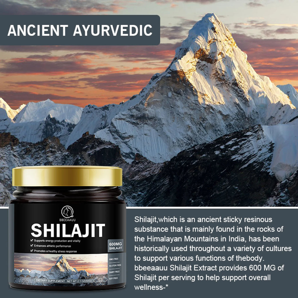 Pure Himalayan Shilajit Resin Supplement 600Mg,Support Energy & Immune for Men and Women,2.1Oz(60G)