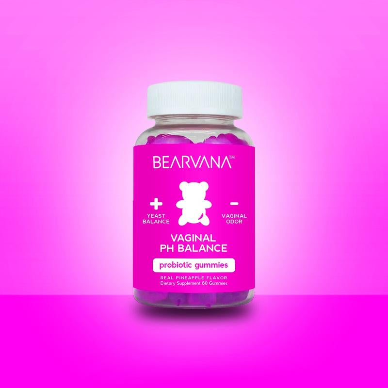 NEW BEARVANA PH Balance Gummies - Women'S Real Pineapple Flavored Vaginal Supplement - One Month Supply - Probiotics Edible Dietary Healthcare Vitamins - Optimum Fitness