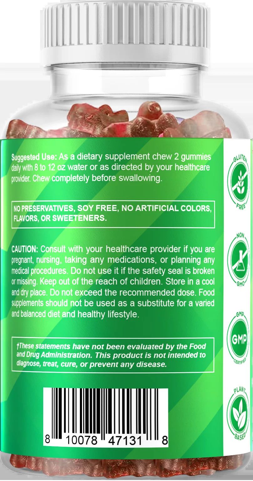 (2 Pack)  Irish Sea Moss Gummies - 3000 Mg - 60 Vegan Gummies - Made with Bladderwrack & Burdock Root - Seamoss Supplement for Thyroid, Energy, Immune Support