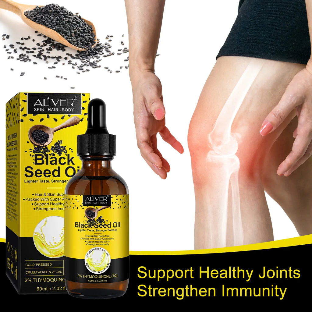 Organic Black Seed Oil, 2Oz 100% Virgin Cold Pressed, Omega-3, Super Antioxidant for Immune Support, Joints, Digestion, Hair & Skin or Eat Directly - 2Packs